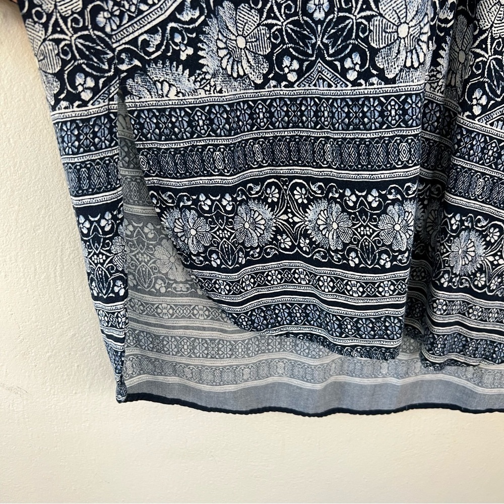 Anthropologie Fig & Flower Bohemian Rayon Balloon Sleeve Tunic Blouse L - Picture 5 of 13